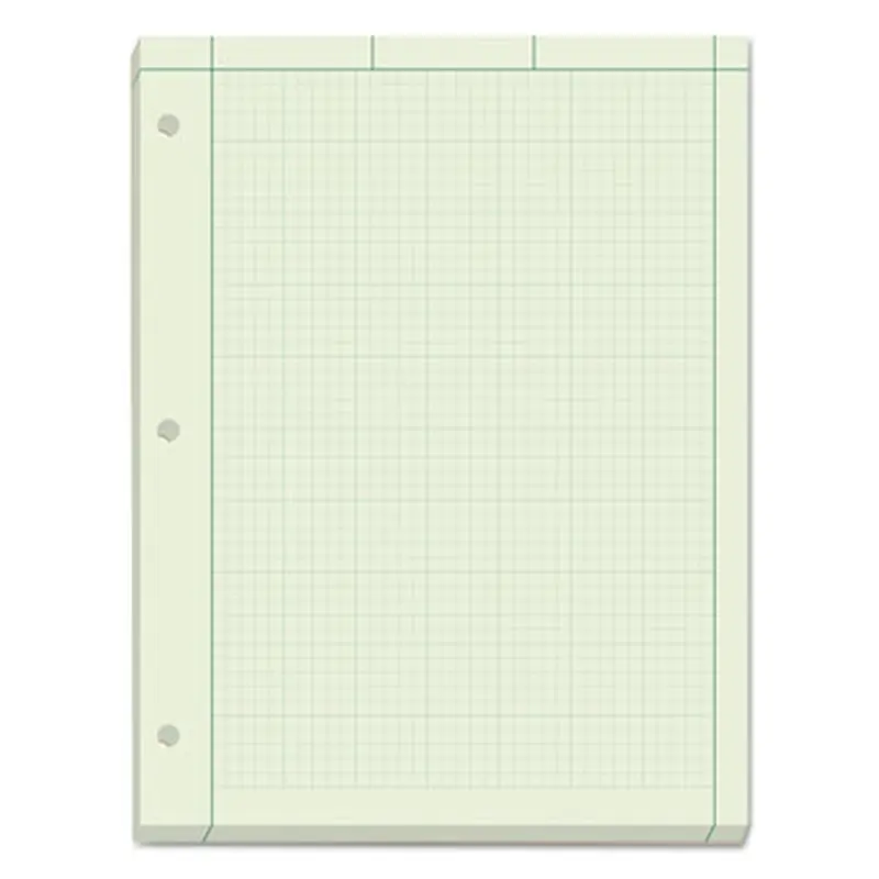 Engineering Computation Pads, Cross-Section Quadrille Rule (5 sq/in, 1 sq/in), Green Cover, 200 Green-Tint 8.5 x 11 Sheets - Lab & Design Pads | TOPS