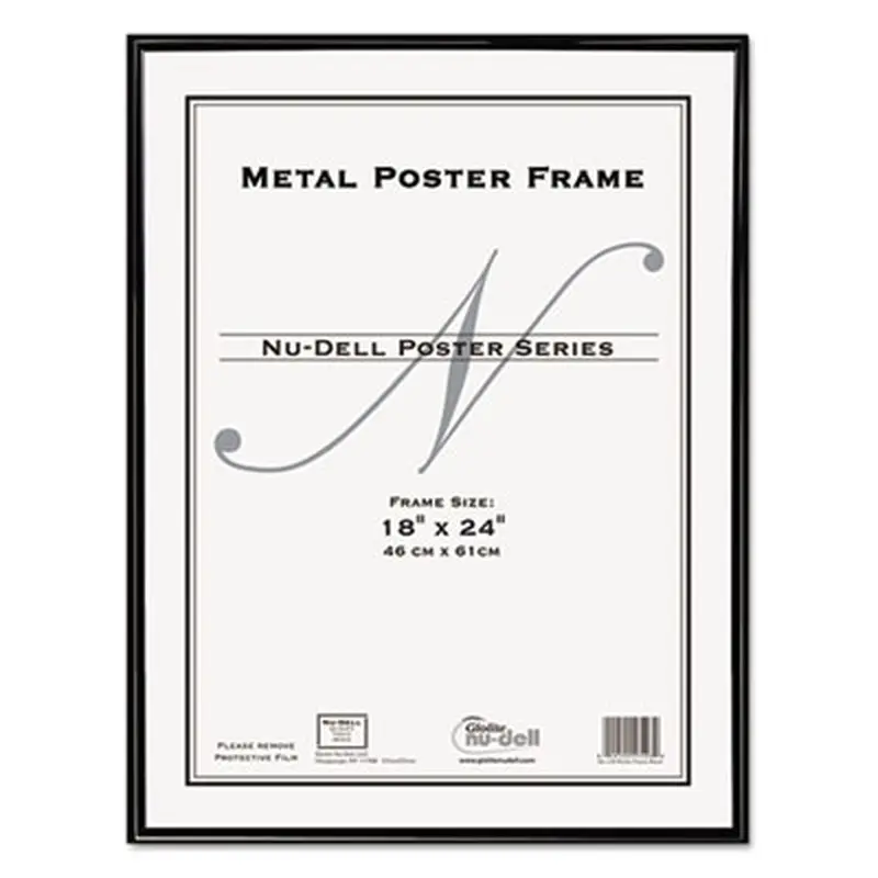 Metal Poster Frame, Plastic Face, 18 x 24, Black - Frames | NuDell