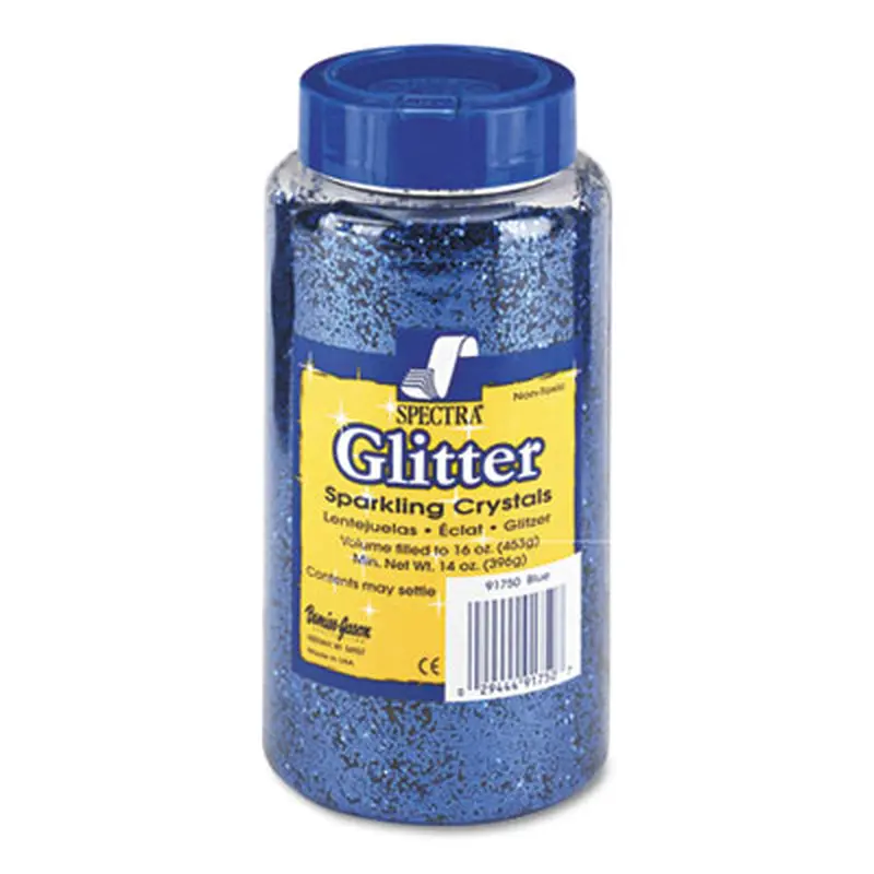 Spectra Glitter, 0.04 Hexagon Crystals, Blue, 16 oz Shaker-Top Jar - Crafting Embellishments | Pacon
