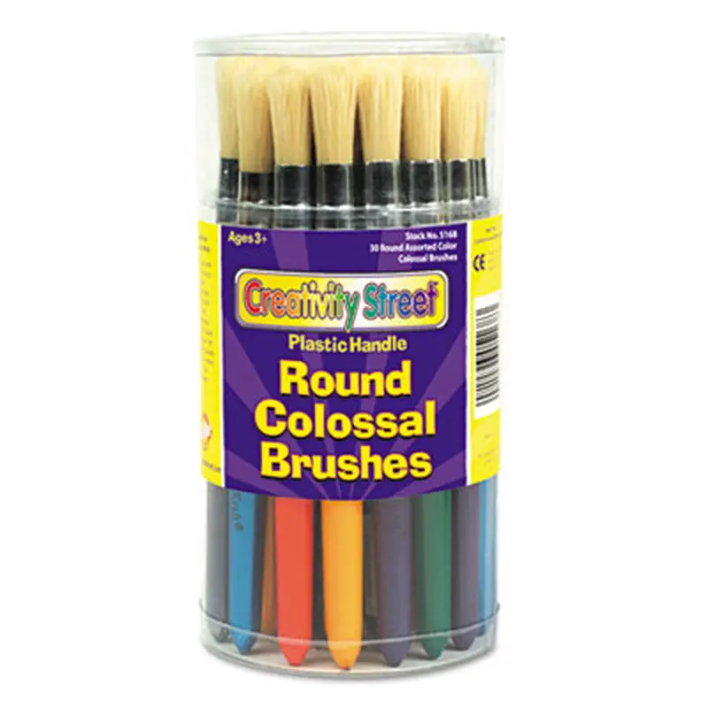 Colossal Brush, Natural Bristle, Round Profile, 30/Set - Paint Supplies | Creativity Street