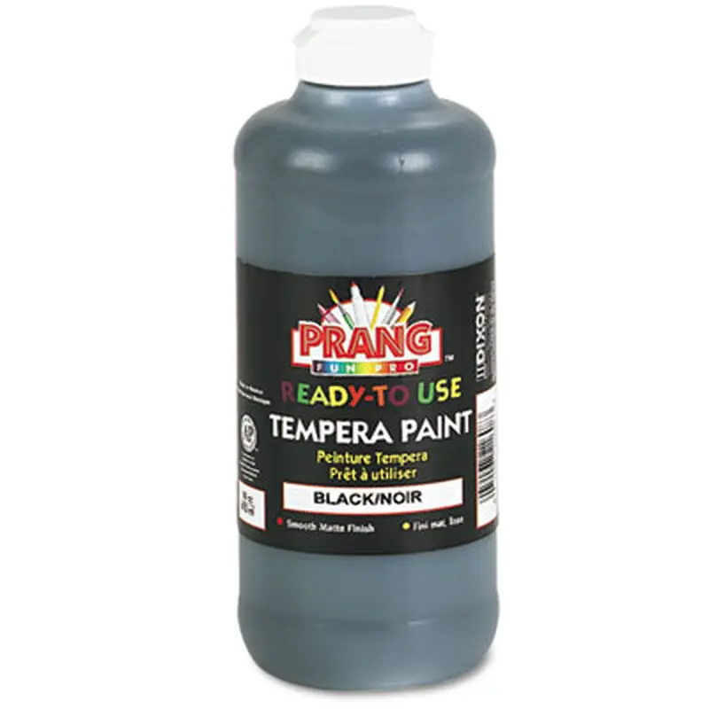 Ready-to-Use Tempera Paint, Black, 16 oz Dispenser-Cap Bottle - Paint | Prang