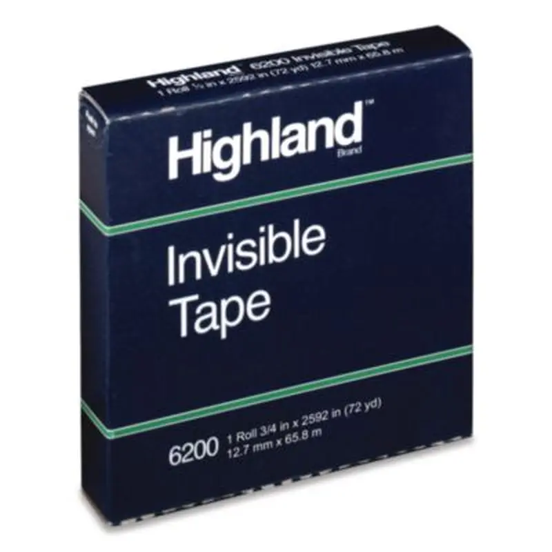 Invisible Permanent Mending Tape, 3" Core, 0.5" x 72 yds, Clear - Tape | Highland