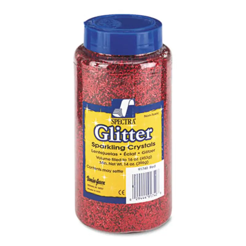 Spectra Glitter, 0.04 Hexagon Crystals, Red, 16 oz Shaker-Top Jar - Crafting Embellishments | Pacon