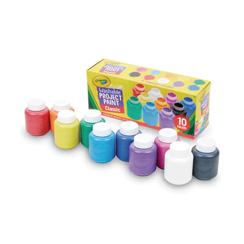 Washable Watercolor Project Paint, Assorted Classic Colors, 2 oz Bottle, 10/Pack - Paint | Crayola