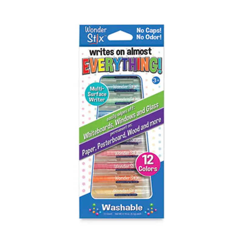 Wonder Stix, Regular Size, 0.2" x 3.75", 12 Assorted Colors, 12/Pack - Crayons | TPG Creations