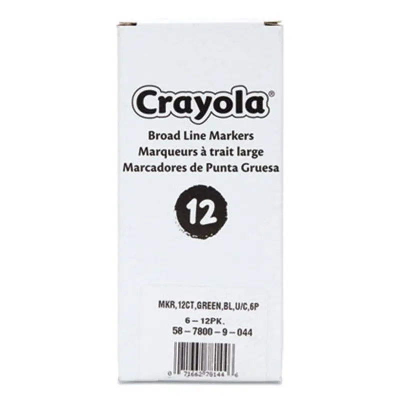 Broad Line Washable Markers, Broad Bullet Tip, Green, 12/Box - Markers | Crayola