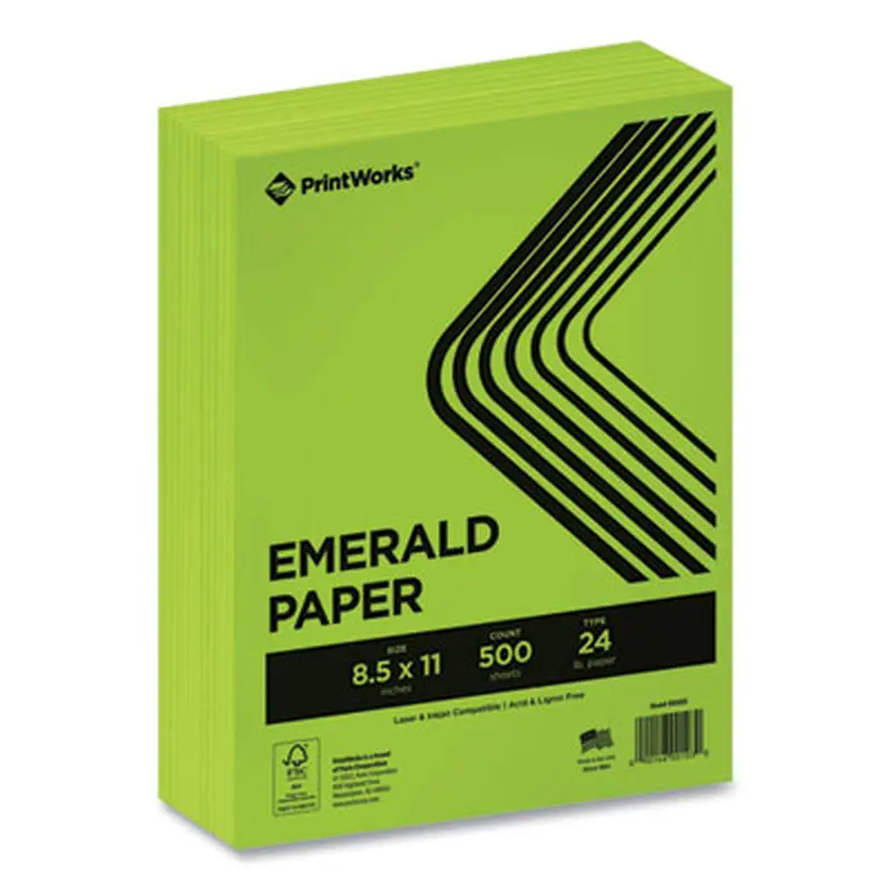 Color Paper, 24 lb Text Weight, 8.5 x 11, Emerald Green, 500/Ream - Art & Design Paper | PrintWorks Professional