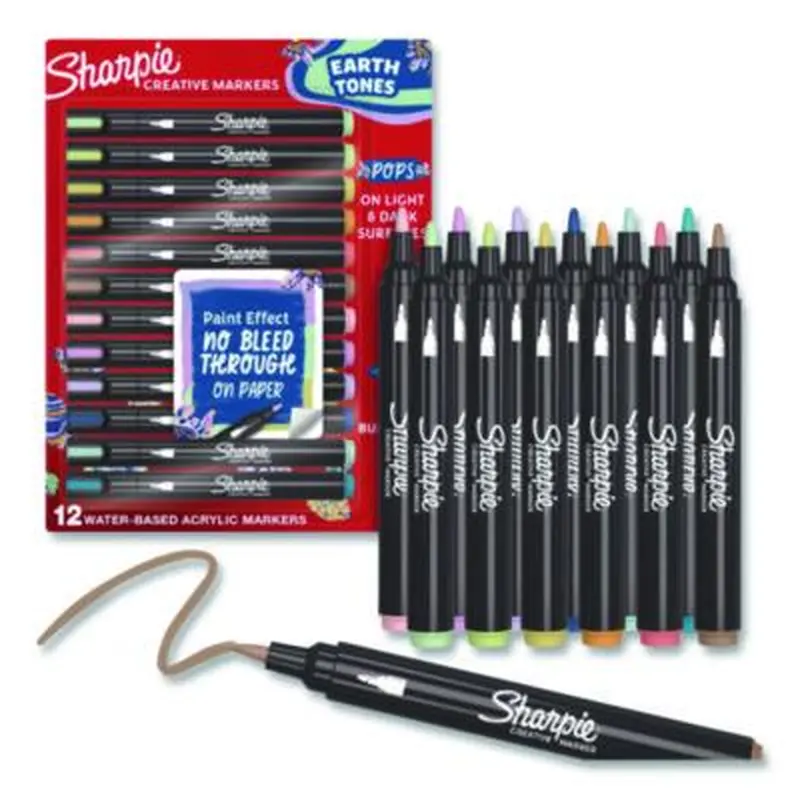 Creative Markers, Bullet Tip, Assorted Earth Tones, 12/Pack - Markers | Sharpie