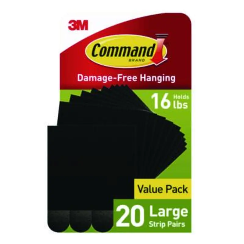 Picture Hanging Strips, Large, Removable, Holds up to 16 lbs per 4 Pairs, 20 Strip Pairs/Pack - Mounting Tape | Command