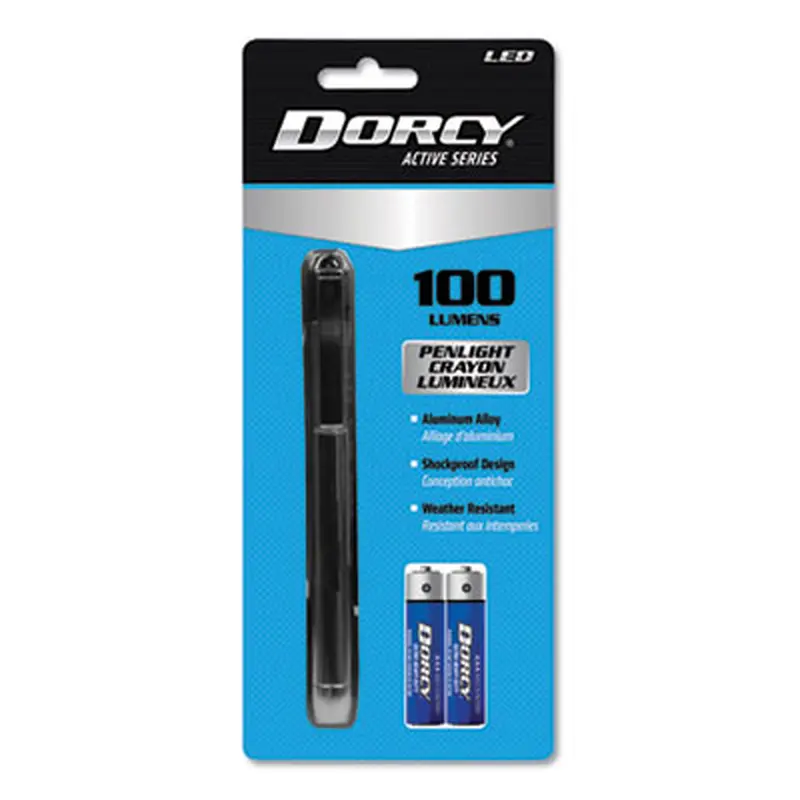 100 Lumen LED Penlight, 2 AAA Batteries (Included), Silver - Flashlights | DORCY