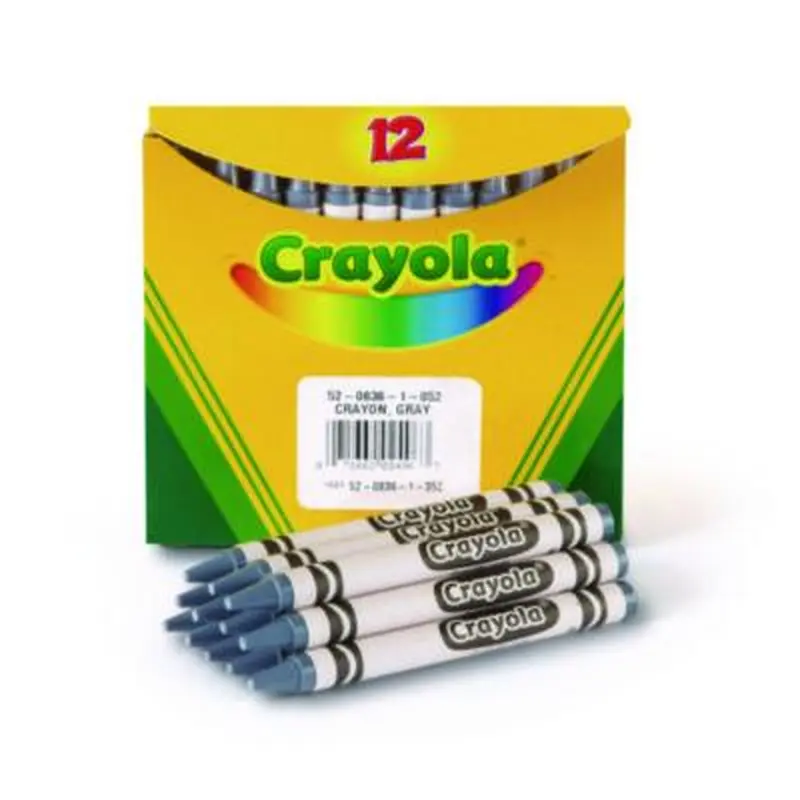 Bulk Crayons, Regular Size, 0.31" x 3.63", Gray, 12/Box - Crayons | Crayola
