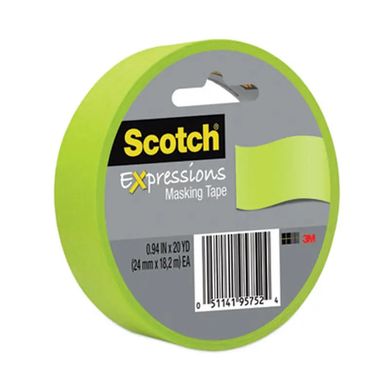 Expressions Masking Tape, 3" Core, 0.94" x 20 yds, Lemon Lime - Tape | Scotch