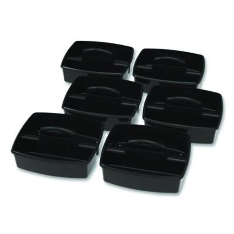 Large Caddy, 13 x 11 x 6.38, Black, 6/Pack - Art Containers | Storex
