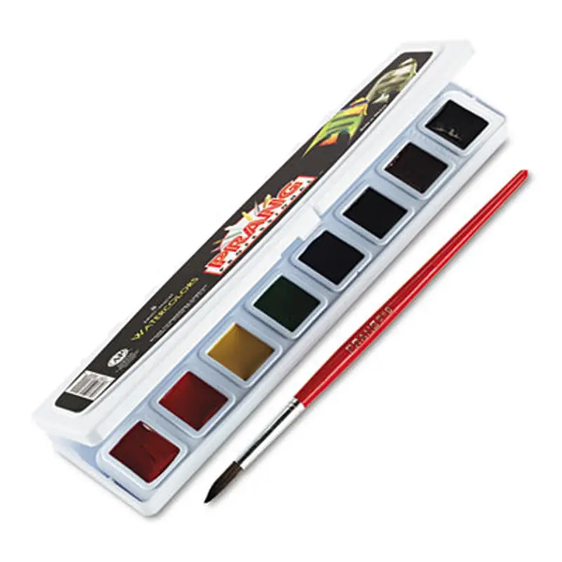 Professional Watercolors, 8 Assorted Colors, Rectangular Pan Palette Tray - Paint | Prang
