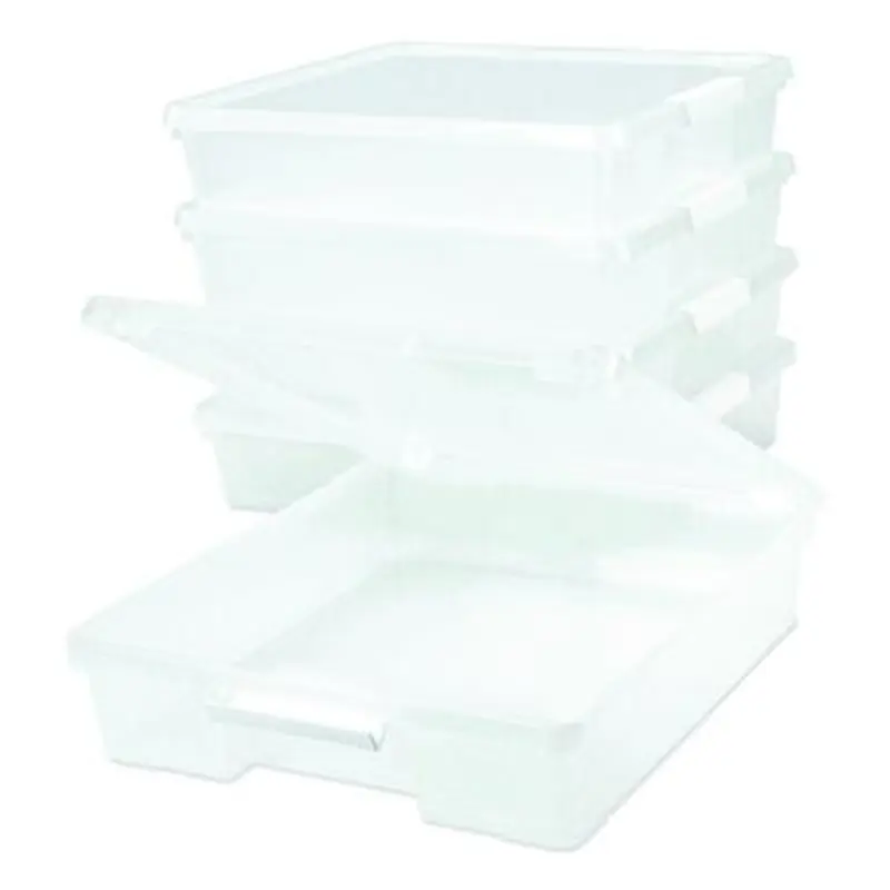 Project Box, 12" x 12", Clear, 5/Pack - Art Containers | Storex