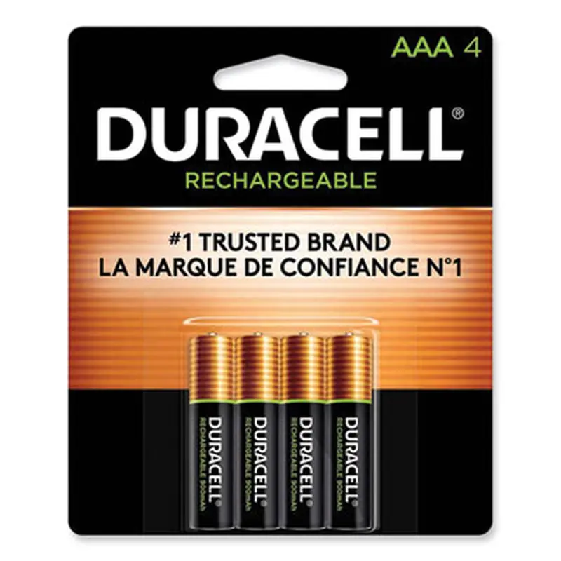 Rechargeable StayCharged NiMH Batteries, AAA, 4/Pack - Batteries | Duracell