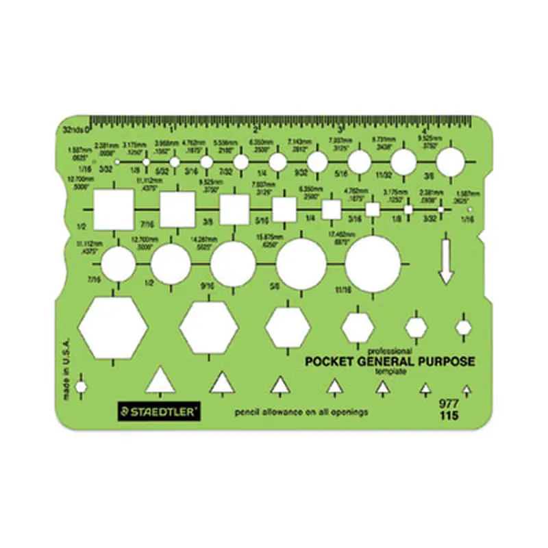 Templates, 40 Geometric Shapes, 3.63 x 5.13, Green - Stencils & Templates | Staedtler