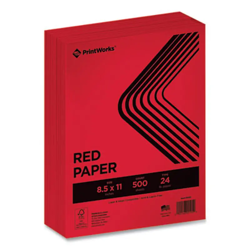 Color Paper, 24 lb Text Weight, 8.5 x 11, Red, 500/Ream - Art & Design Paper | PrintWorks Professional