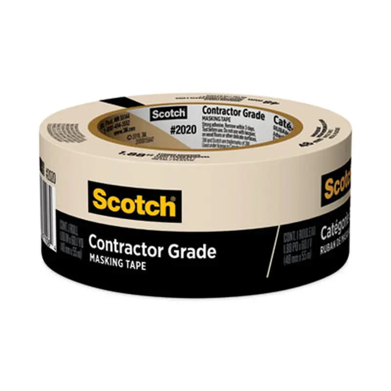 Commercial-Grade Masking Tape for Production Painting, 3" Core, 1.88" x 60 yds, Natural - Tape | Scotch