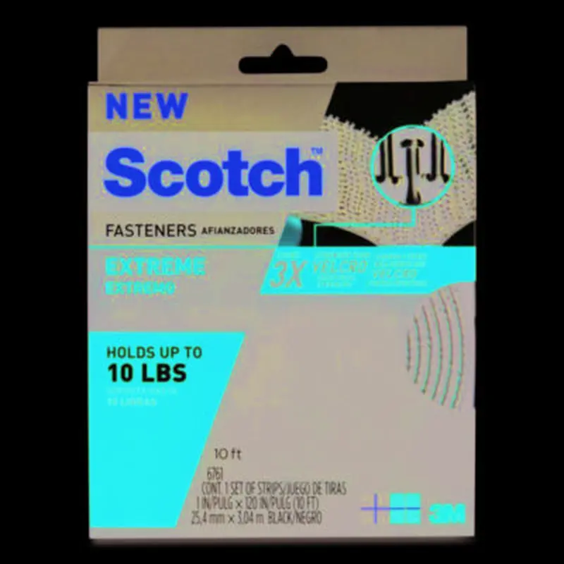 Extreme Fasteners, 1" x 10 ft, Black - Hook & Loop Fasteners | Scotch