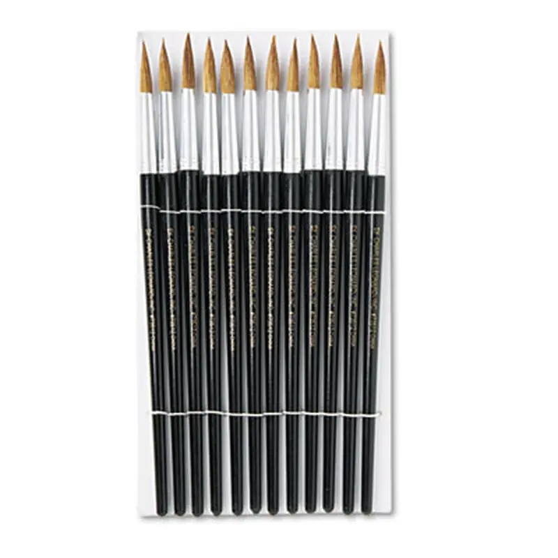 Artist Brush, Size 12, Camel Hair, Round Profile, 12/Pack - Paint Supplies | Charles Leonard