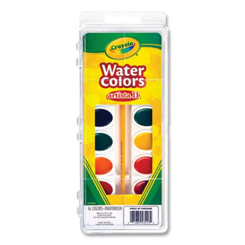 Artista II Washable Watercolor Set, 16 Assorted Colors, Palette Tray - Paint | Crayola