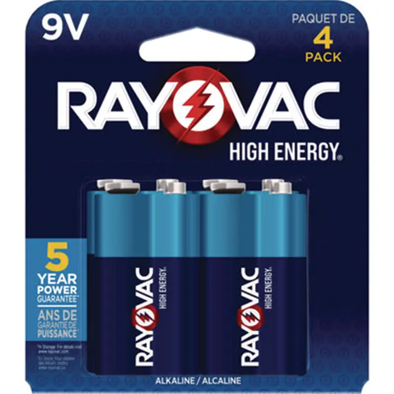 High Energy Premium Alkaline 9V Batteries, 4/Pack - Batteries | Rayovac