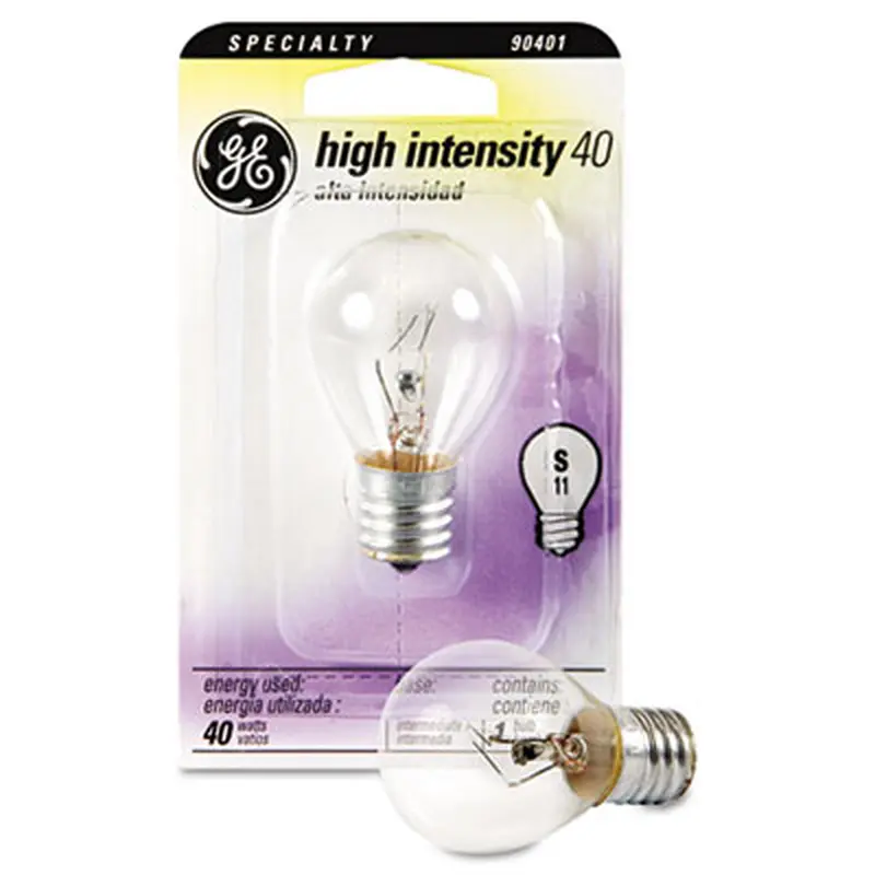 Incandescent S11 Appliance Light Bulb, 40 W, Clear - Light Bulbs | GE