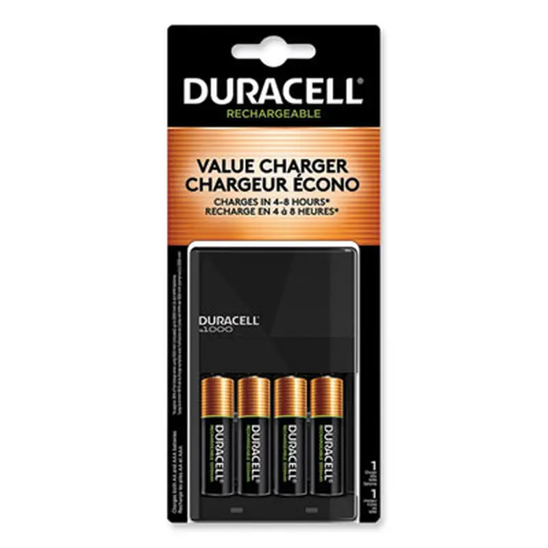ION SPEED 1000 Advanced Charger, For AA and AAA, Includes 4 AA NiMH Batteries - Battery Chargers | Duracell