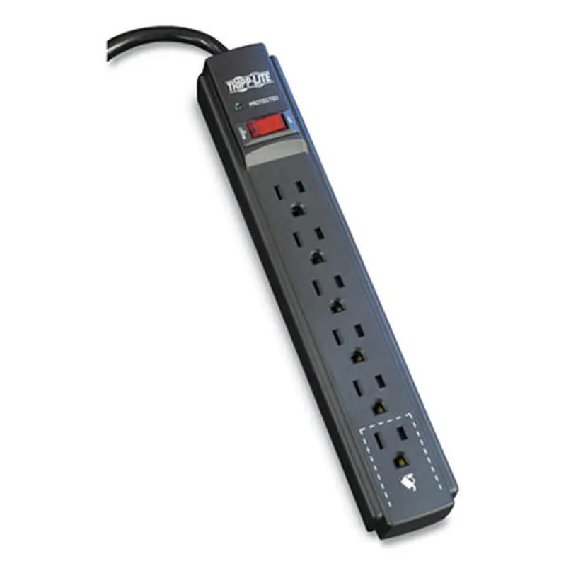 Protect It! Surge Suppressor, 6 AC Outlets, 6 ft Cord, 790 J, Black - Surge Protectors | Tripp Lite by Eaton