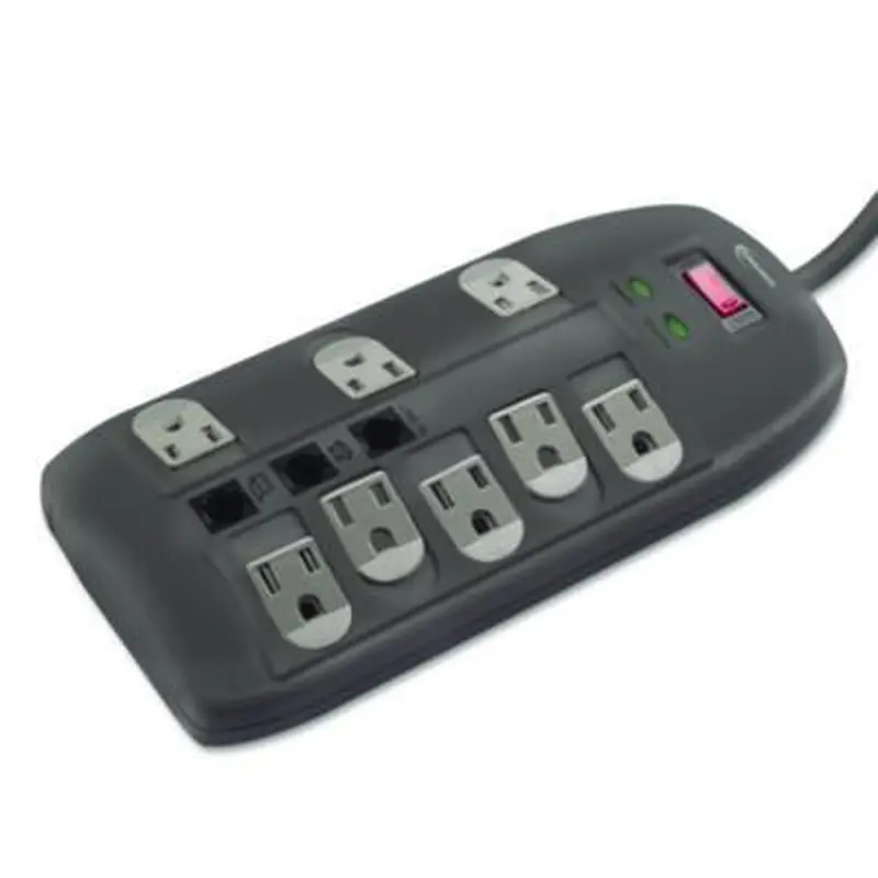 Surge Protector, 8 AC Outlets, 6 ft Cord, 2,160 J, Black - Surge Protectors | Innovera