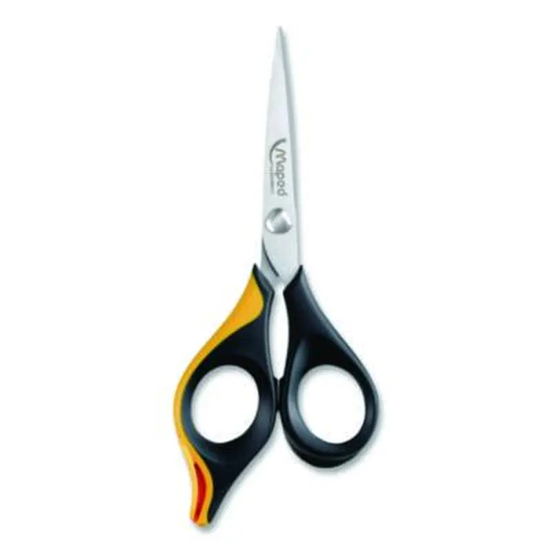 Ultimate Precision Soft Grip Multipurpose Scissors, 5.75" Long, 3" Cut Length, Straight Black/Orange Handle - Scissors | Maped Helix