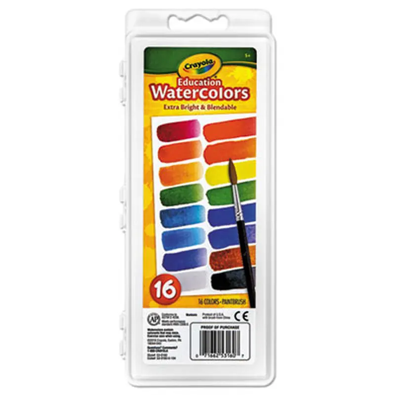 Watercolors, 16 Assorted Colors, Palette Tray - Paint | Crayola