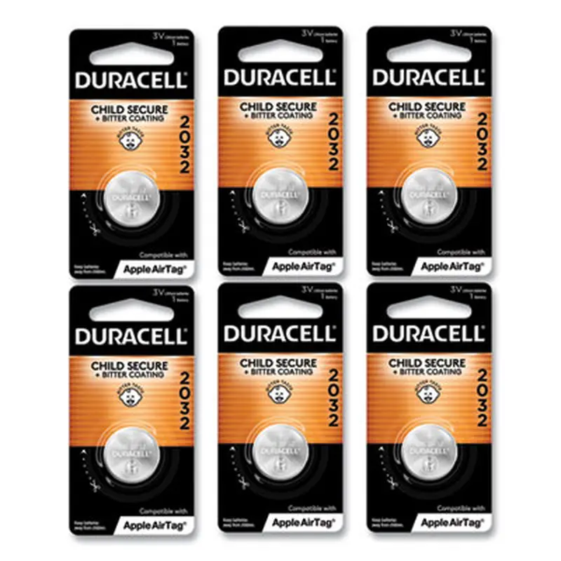 Lithium Coin Batteries With Bitterant, 2032, 6/Box - Batteries | Duracell