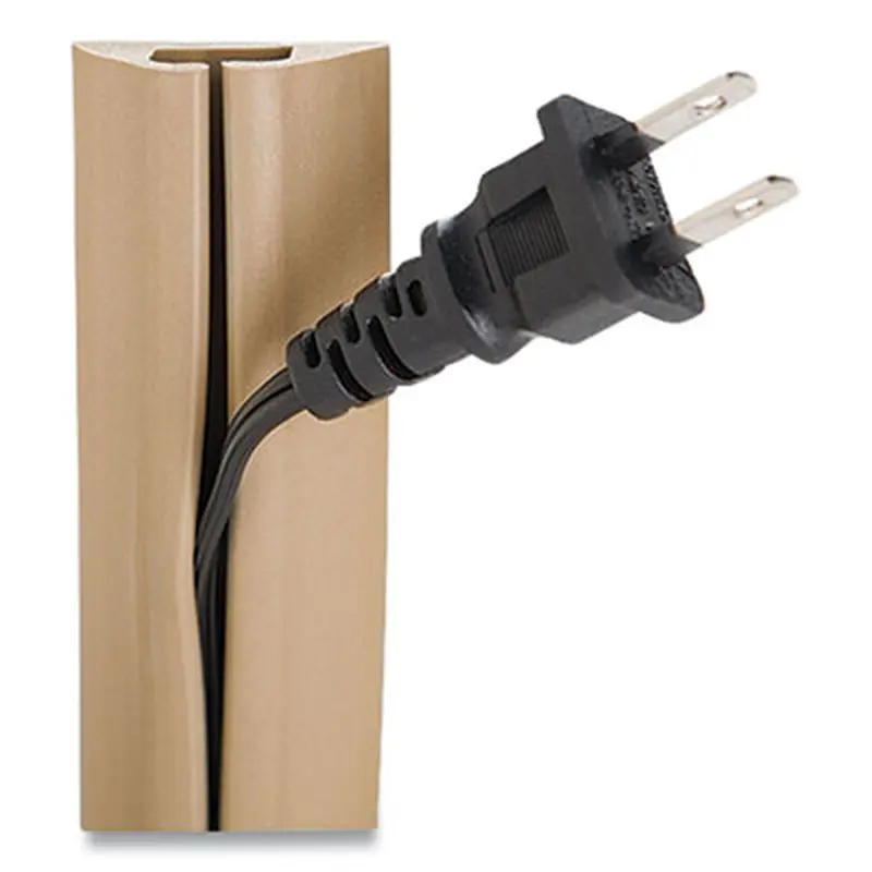 Compact Cord Protector and Concealer, 1.6" x 5 ft, Beige - Cable Management | UT Wire
