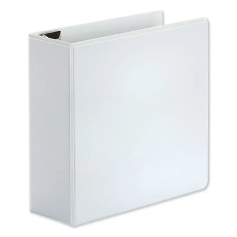 Deluxe Easy-to-Open D-Ring View Binder, 3 Rings, 4" Capacity, 11 x 8.5, White - Binders | Universal