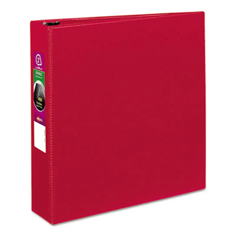 Durable Non-View Binder with DuraHinge and Slant Rings, 3 Rings, 2" Capacity, 11 x 8.5, Red - Binders | Avery
