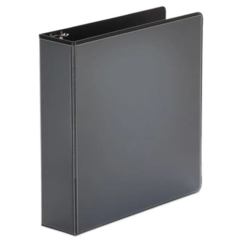 Economy Round Ring View Binder, 3 Rings, 2" Capacity, 11 x 8.5, Black - Binders | Universal