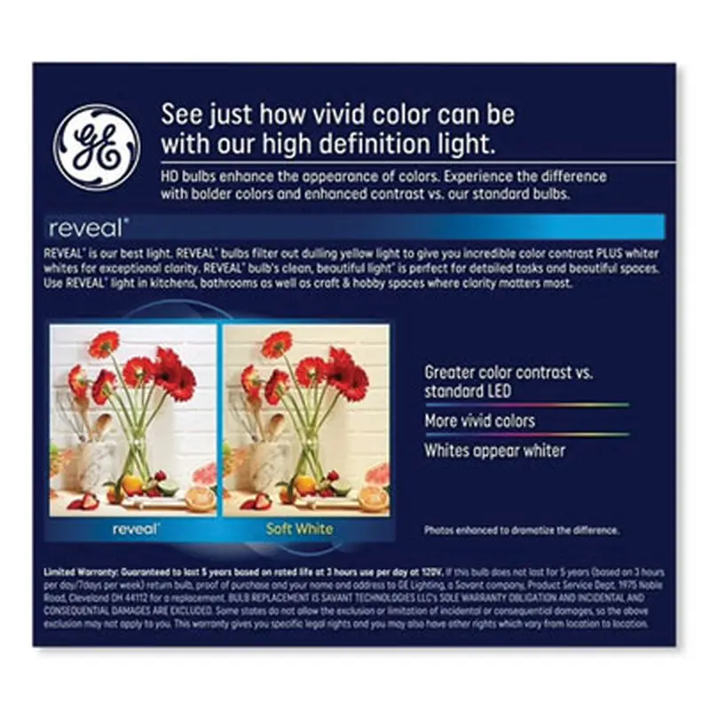Reveal HD  Color-Enhancing LED Indoor Floodlight, BR30, 9 W, 2/Pack - Light Bulbs | GE
