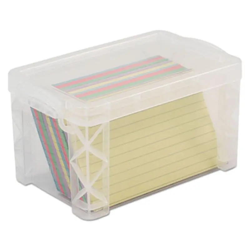 Super Stacker Storage Boxes, Holds 400 3 x 5 Cards, 6.25 x 3.88 x 3.5, Plastic, Clear - Card Holders | Advantus