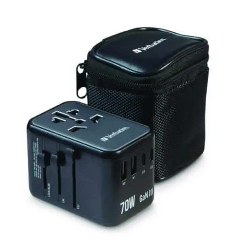 UTA-09 Gan III Universal Travel Adapter, (2) USB-A/(2) USB-C/USB-C with Power Delivery 3.0 - Adapters/Chargers | Verbatim