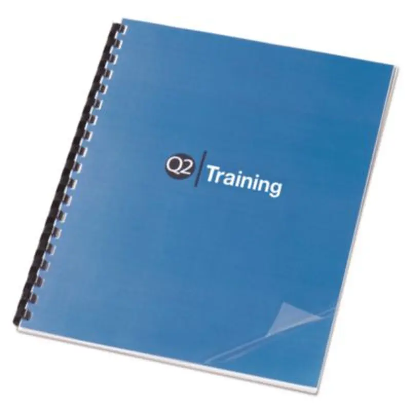 Clear View Presentation Covers for Binding Systems, Plastic, Square Corners, 11 x 8.5, Clear, 100/Box - Binding Systems Covers | GBC