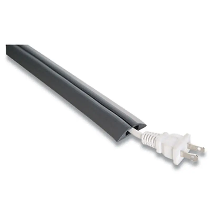 Compact Cord Protector and Concealer, 1.6" x 5 ft, Gray - Cable Management | UT Wire