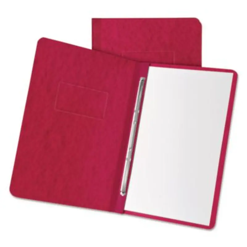 Heavyweight PressGuard and Pressboard Report Cover w/Reinforced Side Hinge, 2-Prong Fastener, 3" Cap, 8.5 x 11, Executive Red - Report Covers | Oxford