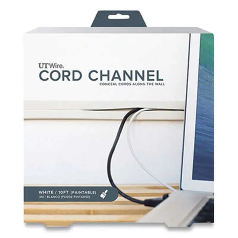 Cord Channel, 1" x 10 ft, White - Cable Management | UT Wire