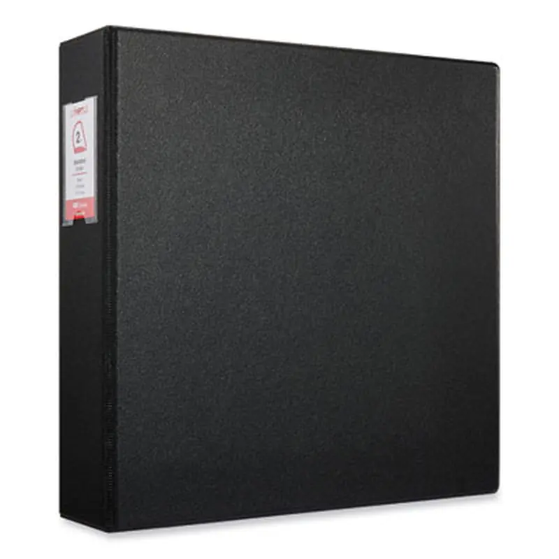 Deluxe Non-View D-Ring Binder with Label Holder, 3 Rings, 2" Capacity, 11 x 8.5, Black - Binders | Universal