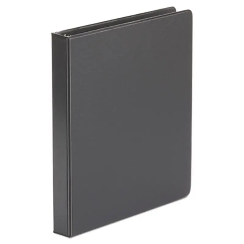 Economy Non-View Round Ring Binder, 3 Rings, 1" Capacity, 11 x 8.5, Black - Binders | Universal