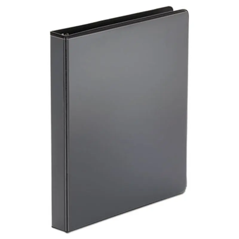 Economy Round Ring View Binder, 3 Rings, 1" Capacity, 11 x 8.5, Black - Binders | Universal