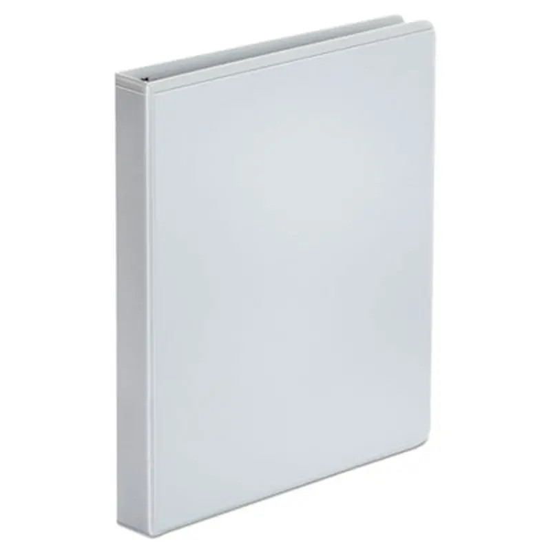 Economy Round Ring View Binder, 3 Rings, 1" Capacity, 11 x 8.5, White, 12/Carton - Binders | Universal