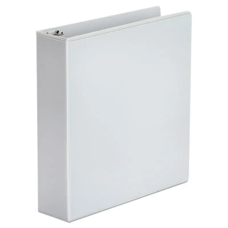 Economy Round Ring View Binder, 3 Rings, 2" Capacity, 11 x 8.5, White - Binders | Universal